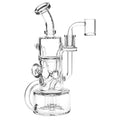 Pulsar ~ Debonaire Diamond Triple Perc Glass Recycler Dab Rig - 9" / 14mm F / Clear