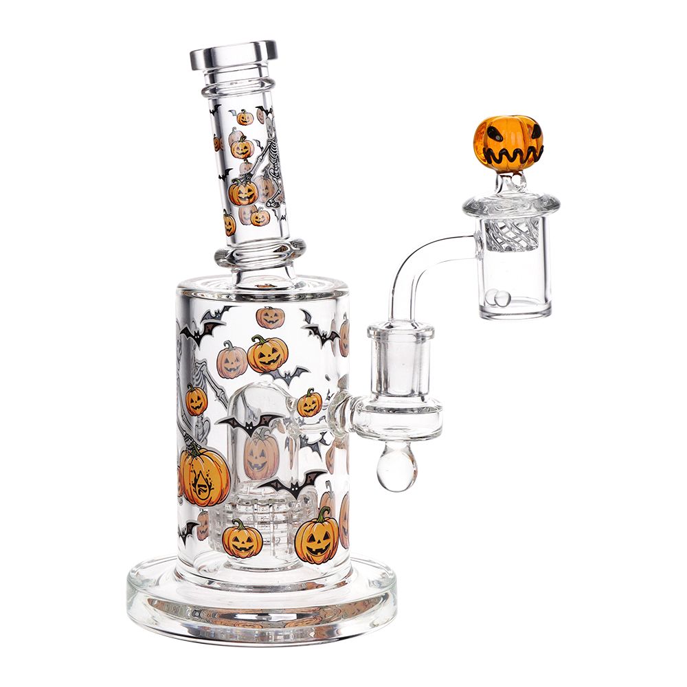Pulsar ~ Halloween Ball Glass Dab Rig Set - 7.75" / 14mm F