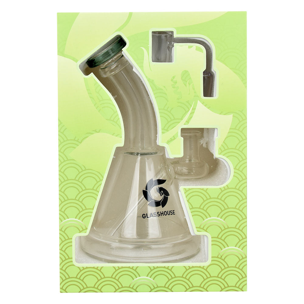 Glass House - Bent Neck Glass Dab Rig - 6.75" / 14mm F / Colors Vary