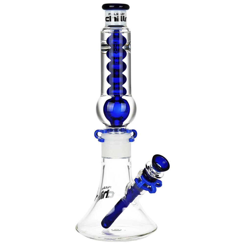 Pulsar ~ Chillr Glycerin Beaker Glass Water Pipe - 13" / 14mm F / Blue