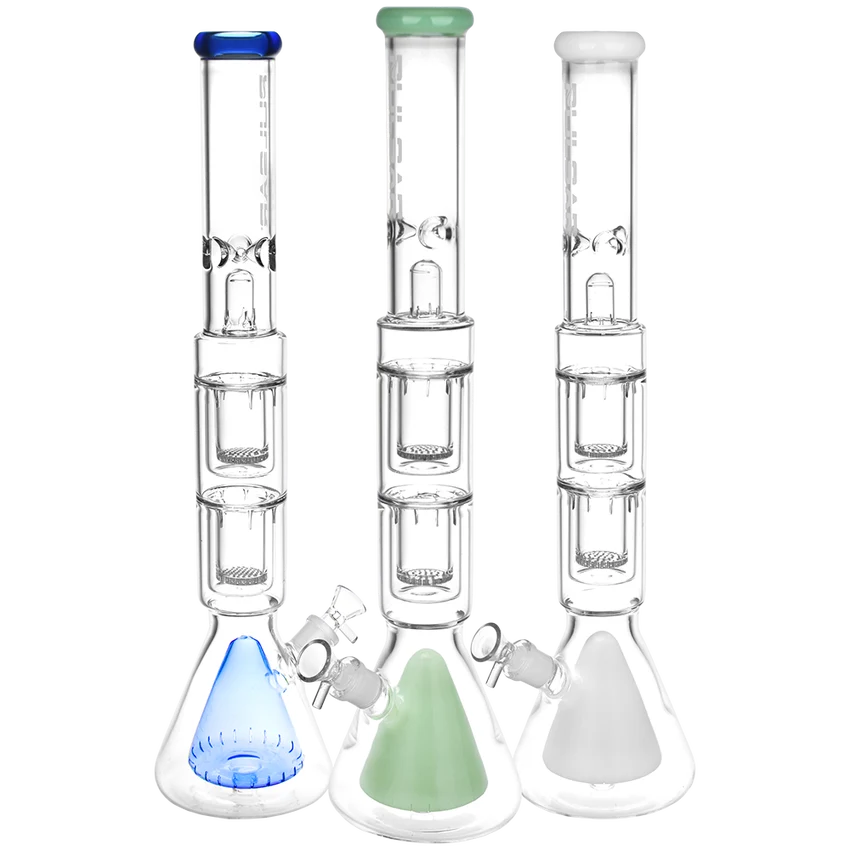Pulsar ~ Borosilicate Water Pipe- 21.5" / 19mm F / Colors Vary