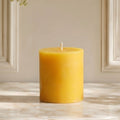 3x3 Inch Yellow Beeswax Pillar Candle