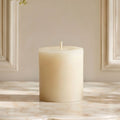 3x3 Inch White Beeswax Pillar Candle