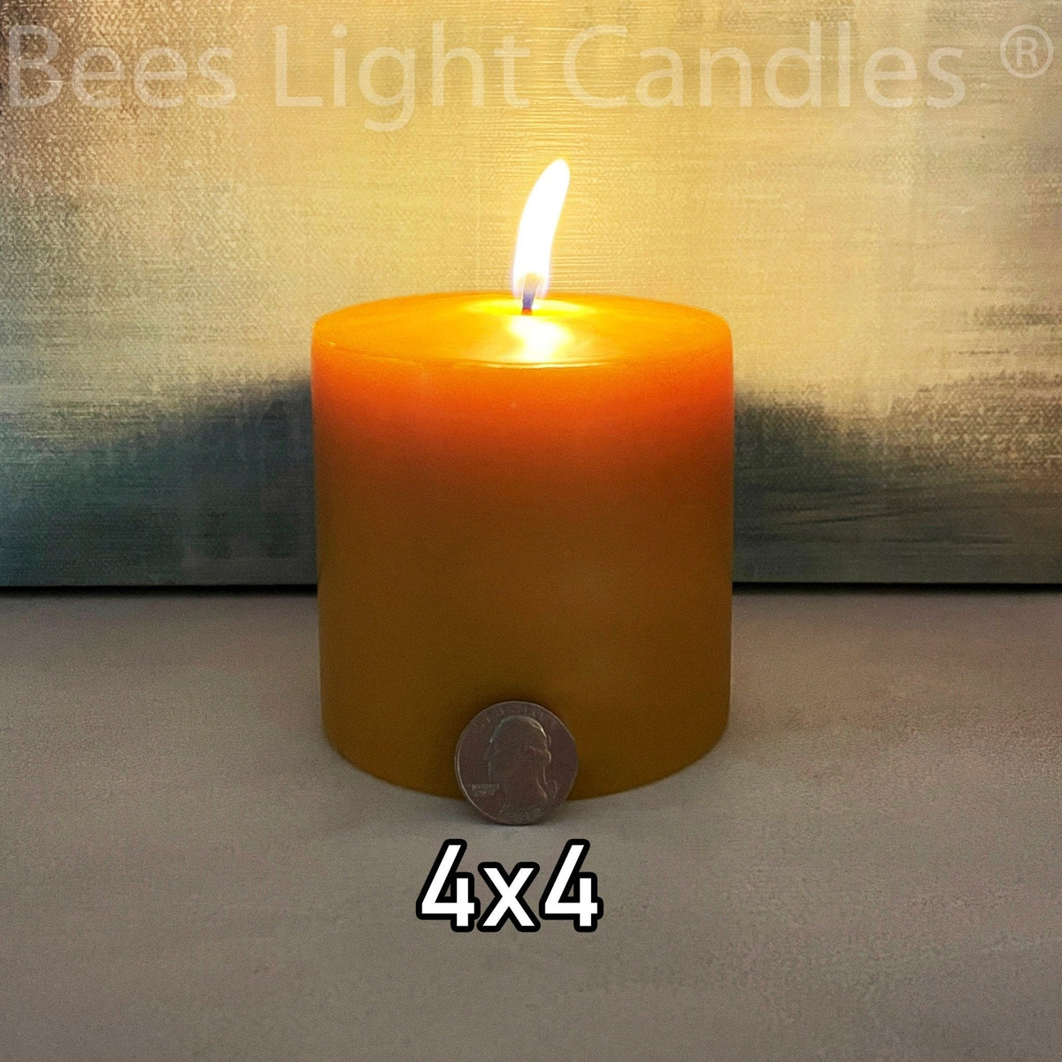 4" x 4" Beeswax Pillar Candles