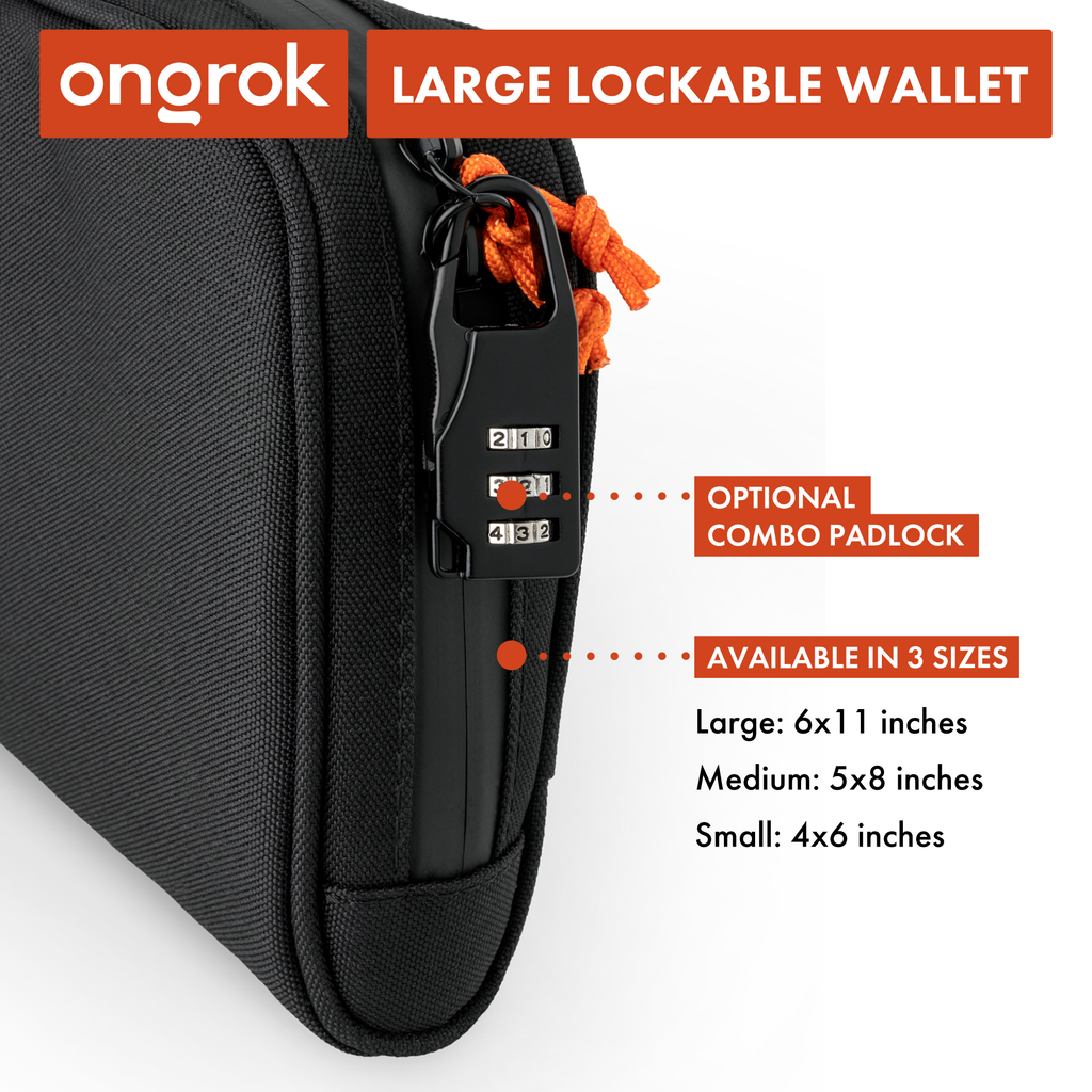 Ongrok - Carbon-lined Wallets with Combination Lock V 2.0 | 3" Sizes (Small, Medium, Large)