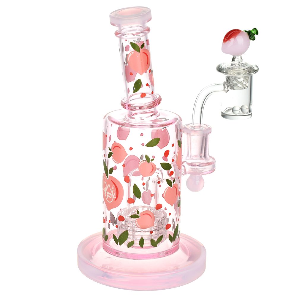 Pulsar ~ Fruit Series Peaches & Cream Glow in The Dark Dab Rig Kit - 8" / 14mm F