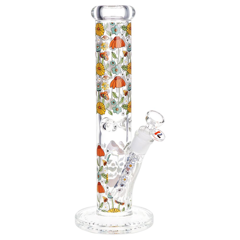 Pulsar ~ Design Series Straight Tube Glass Water Pipe - Flower Vision / 12" / 14mm F