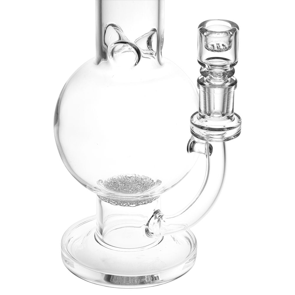 Pulsar ~ Round Ball Glass Water Pipe - 12" / 14mm F / Clear