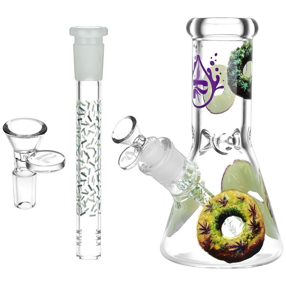 Pulsar ~ Forbidden Donuts Design Series Glass Beaker Water Pipe - 7.75" / 14mm F