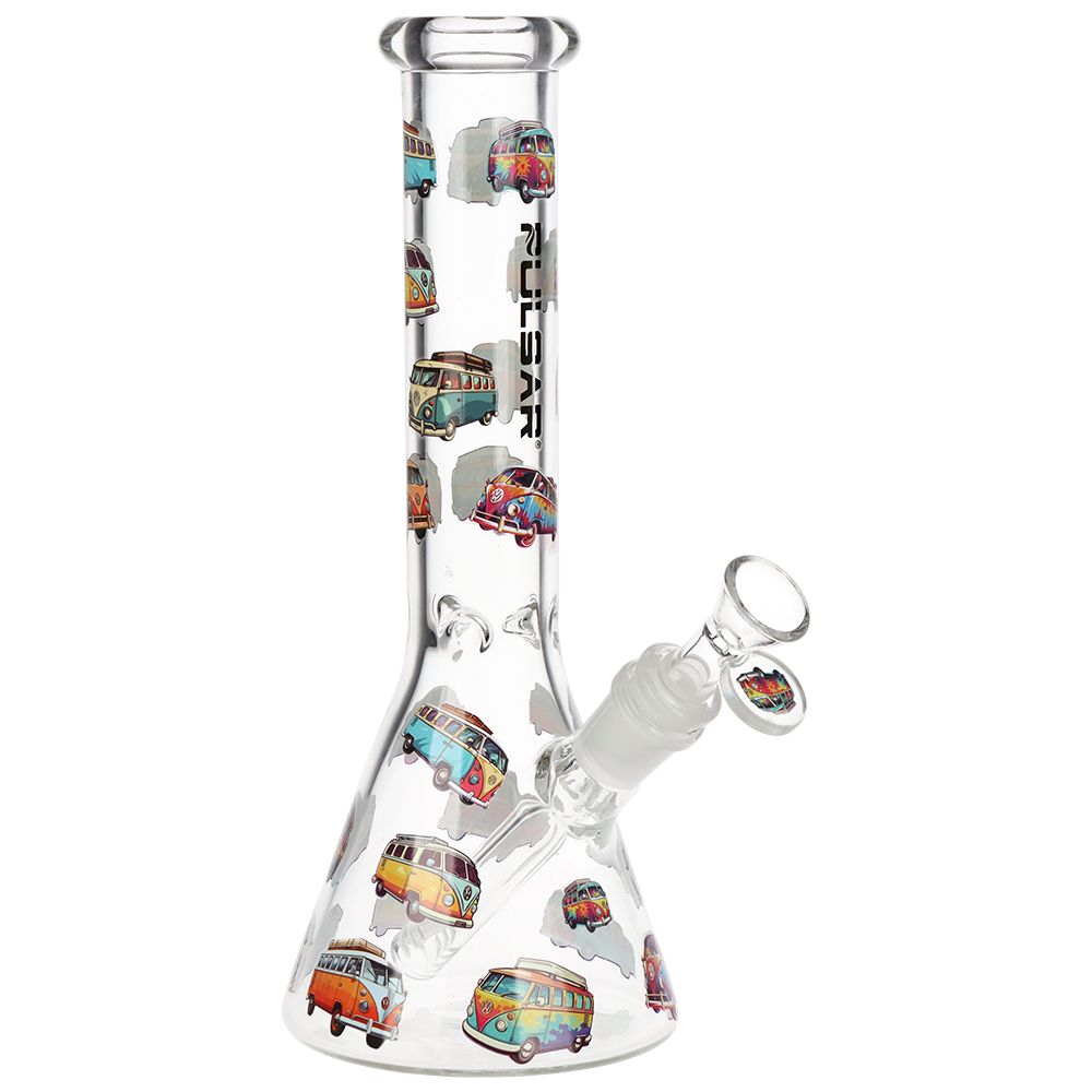 Pulsar ~ VW Bus Beaker Glass Water Pipe - 10" / 14mm F