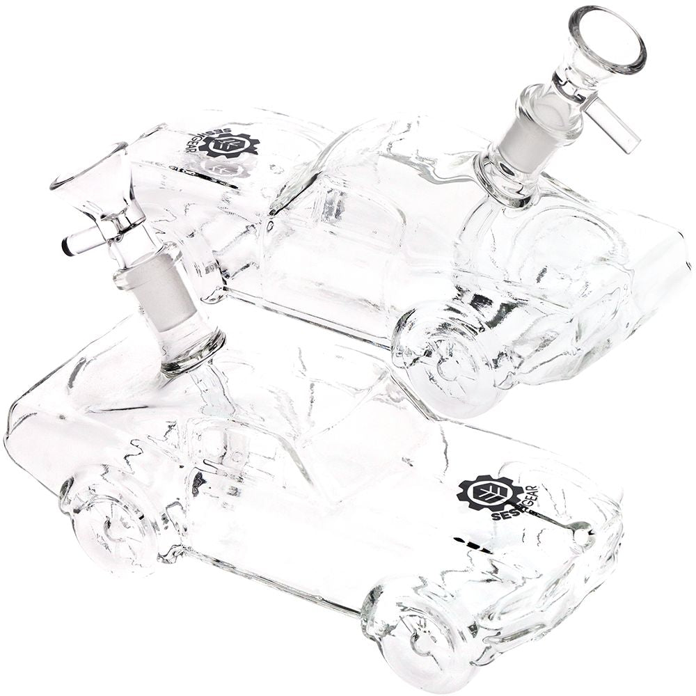 SeshGear ~ Clear Car Glass Water Pipe - 6.75" / 14mm F 2ct
