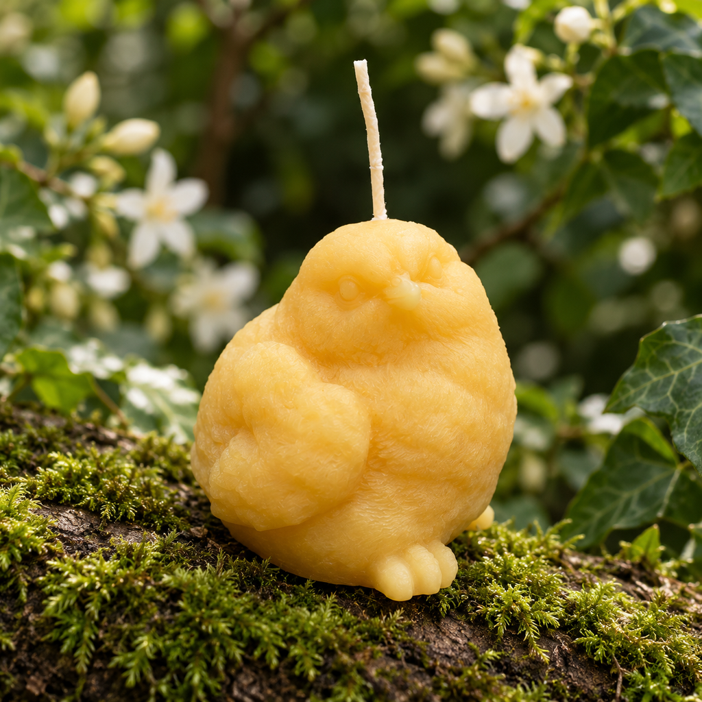Birdy Perched Beeswax Candle