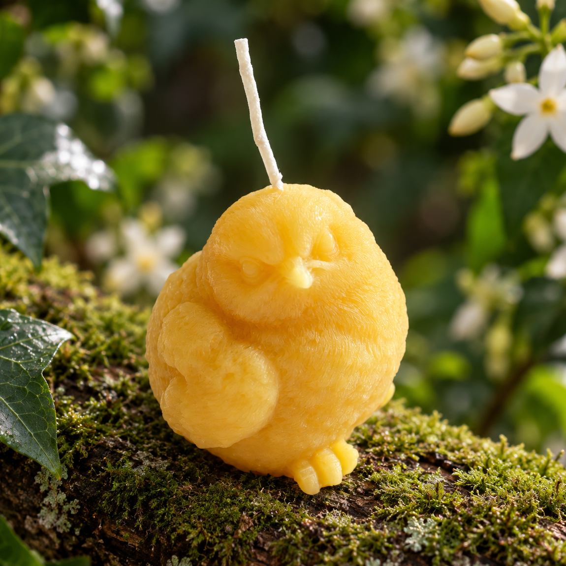 Birdy Perched Beeswax Candle