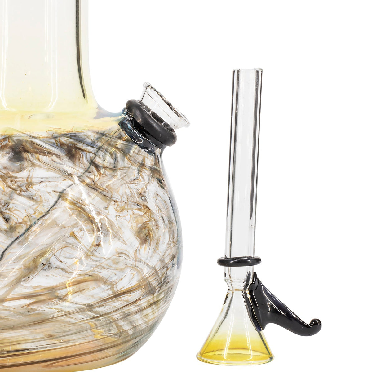 LA Pipes - Raked Tiger Stripe Accented Beaker Bong 8"
