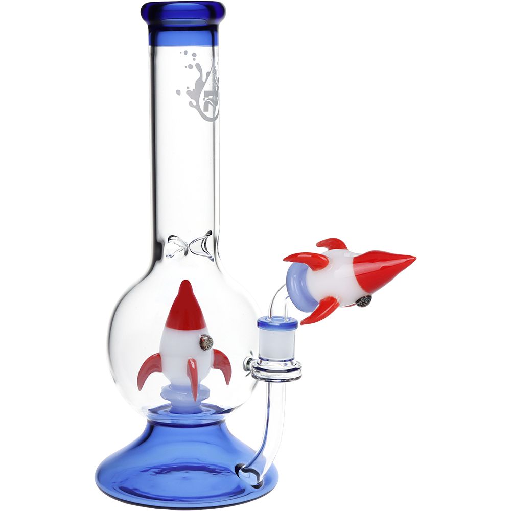 Pulsar ~ Rocketship Glass Water Pipe - 12" / 14mm F
