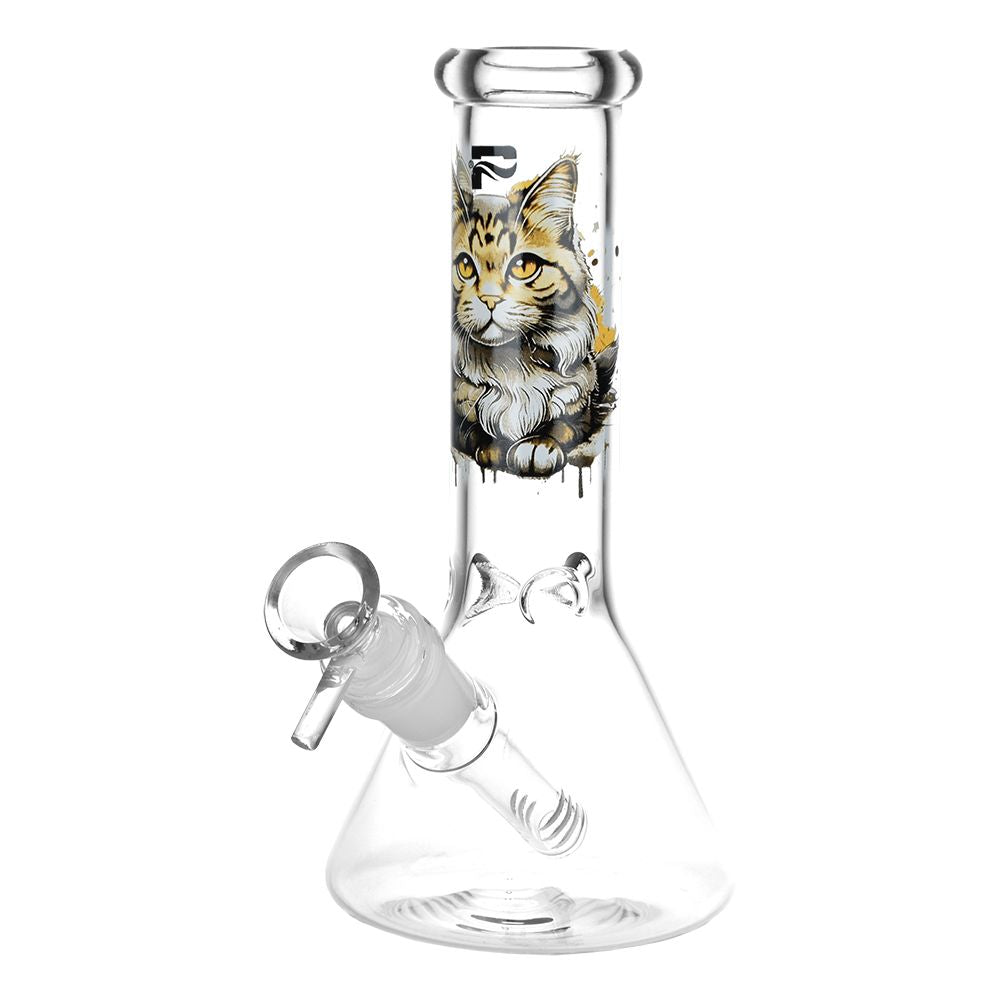 Pulsar ~ Majestic Cat Glass Water Pipe - 7.75" / 14mm F