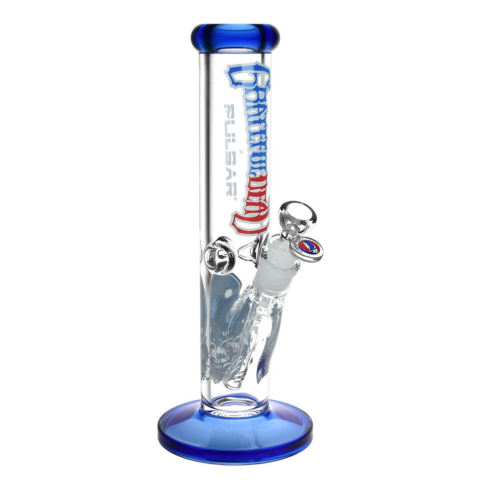 Pulsar ~ Grateful Dead x Pulsar Straight Tube Glass Bong - 11.75" / 14mm F