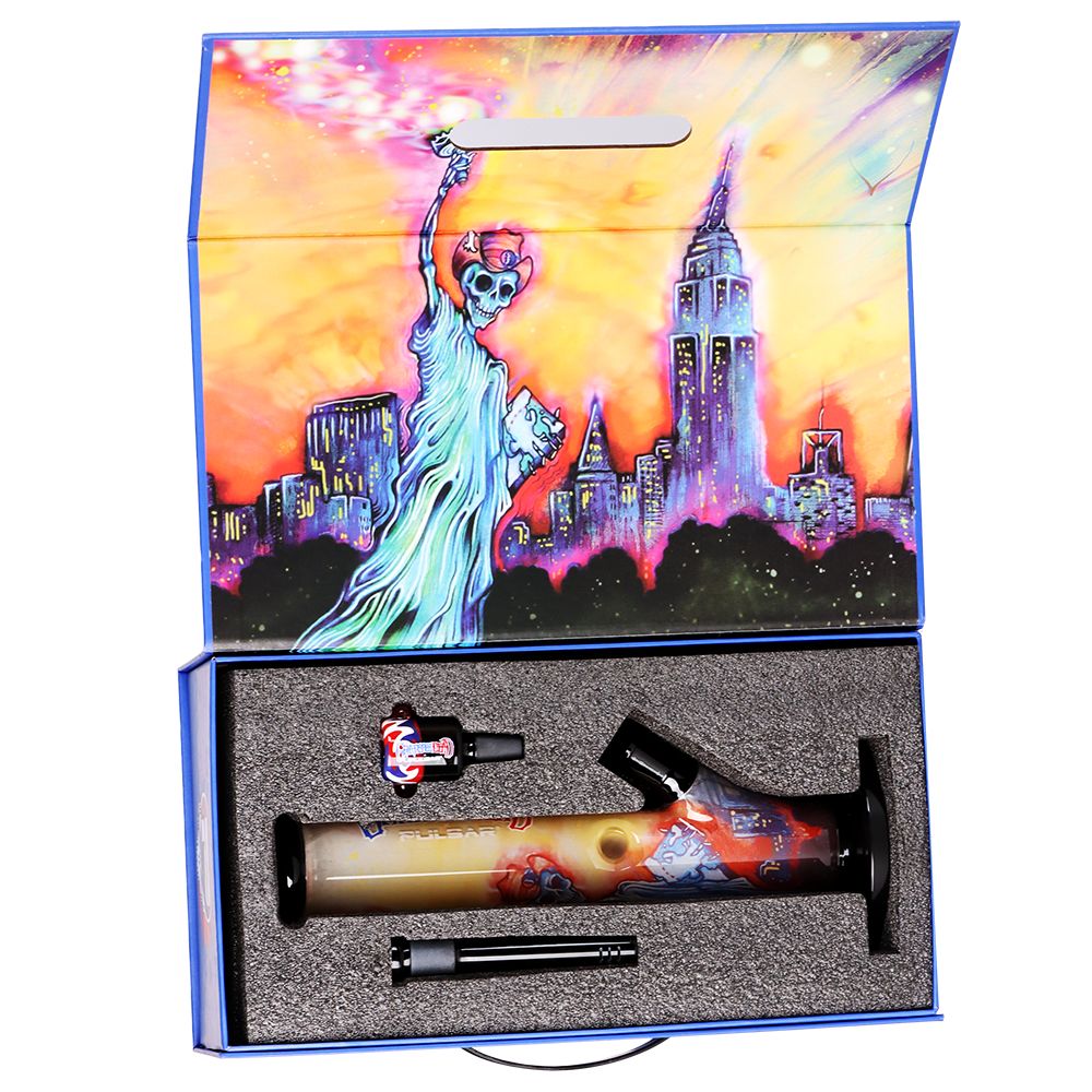 Pulsar ~ The Grateful Dead x Pulsar Inside Print Straight Tube Glass Water Pipe | 11.25" | 14mm F