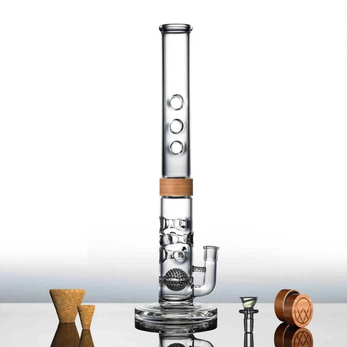 Vitae Glass - 18"Swiss Sphere + Trio Origin Bong