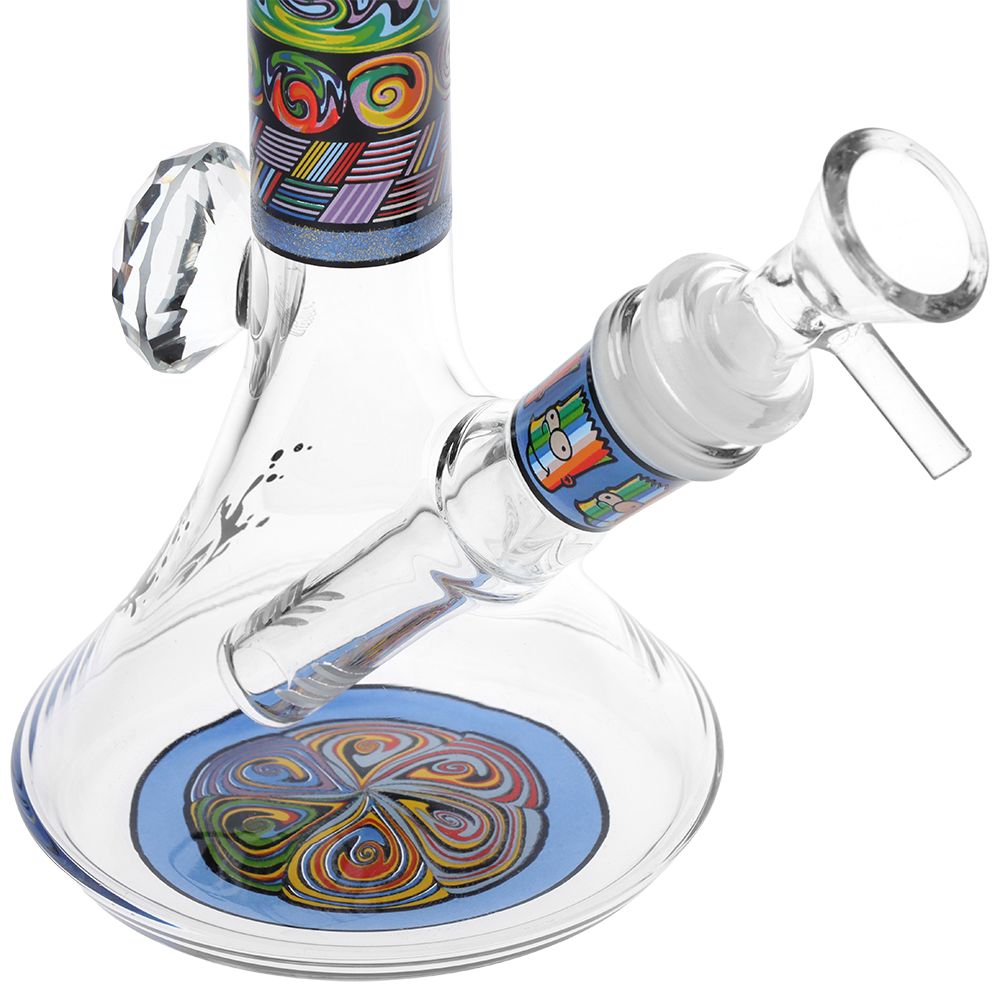 Pulsar ~ Mosaic Bart Wag Glass Water Pipe - 6.75" / 14mm F / Colors Vary