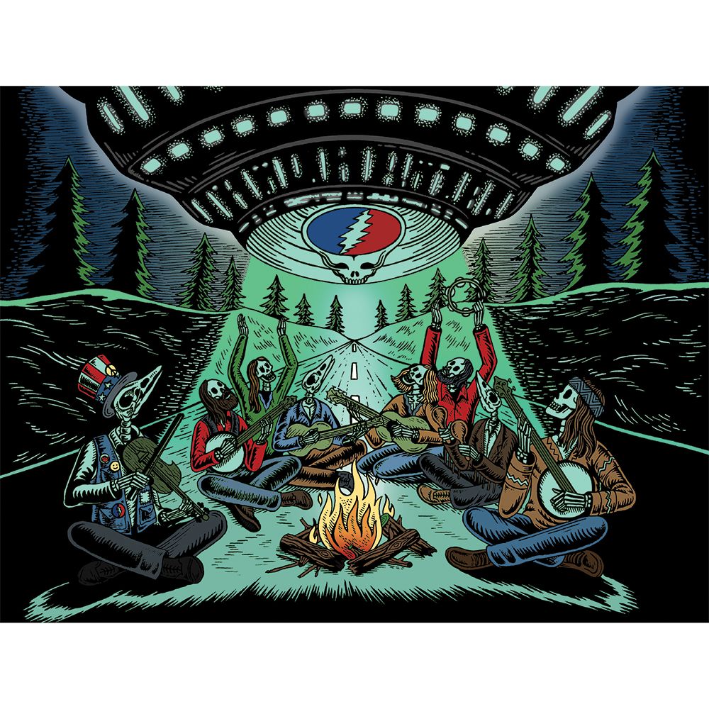 Pulsar ~ Grateful Dead x Pulsar Inside Print Bent Sherlock Pipe | 4"