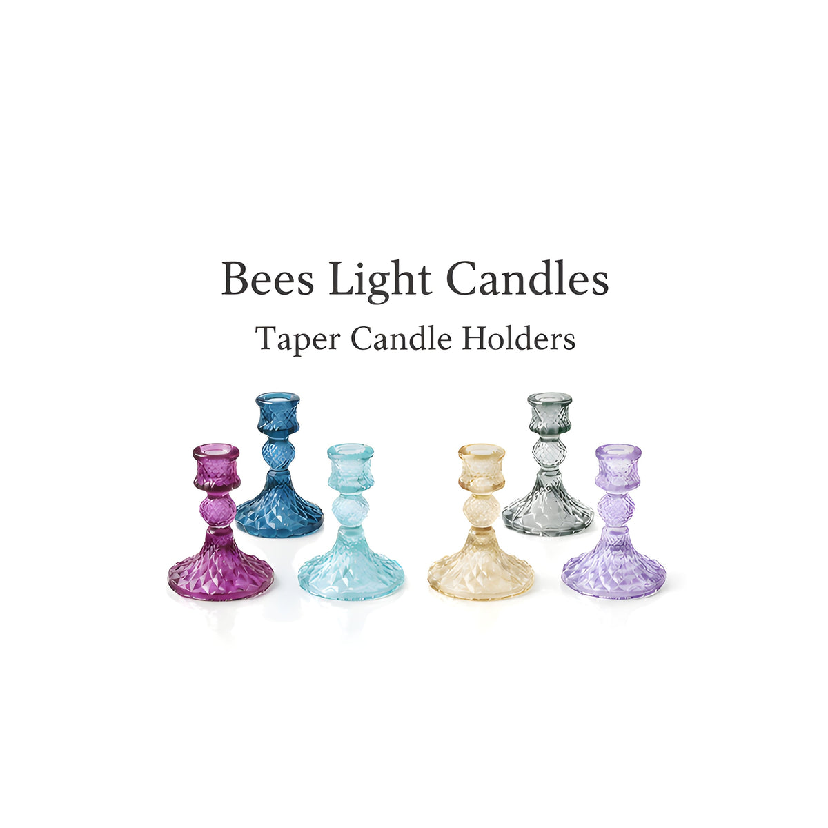 Colored Glass Taper Holder | Light Purple