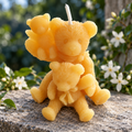 Teddy Bear Family Beeswax Candle