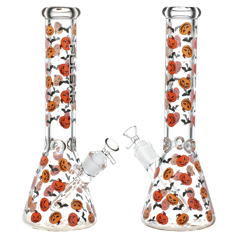 Pulsar ~ Cackling Pumpkins Batty Beaker Bong | 14mm F