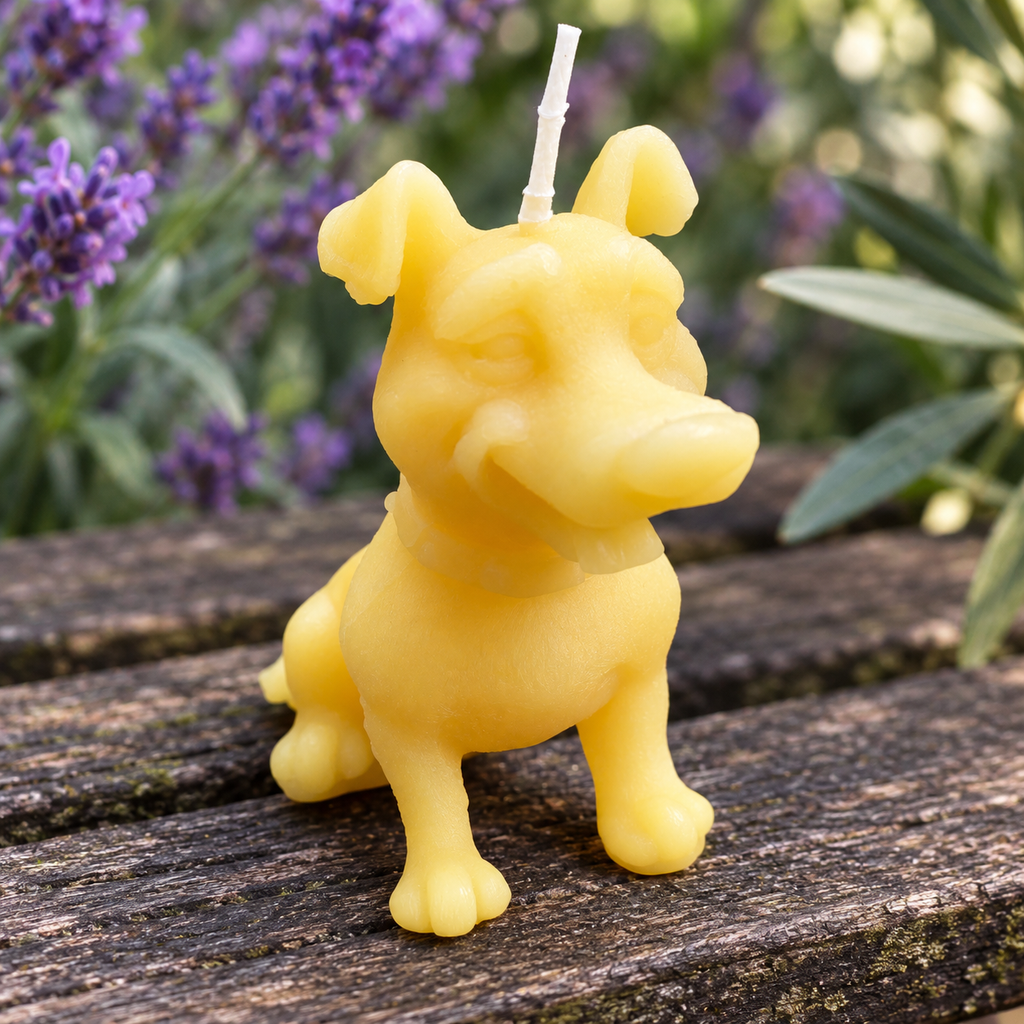 Cartoon Dog Beeswax Candle