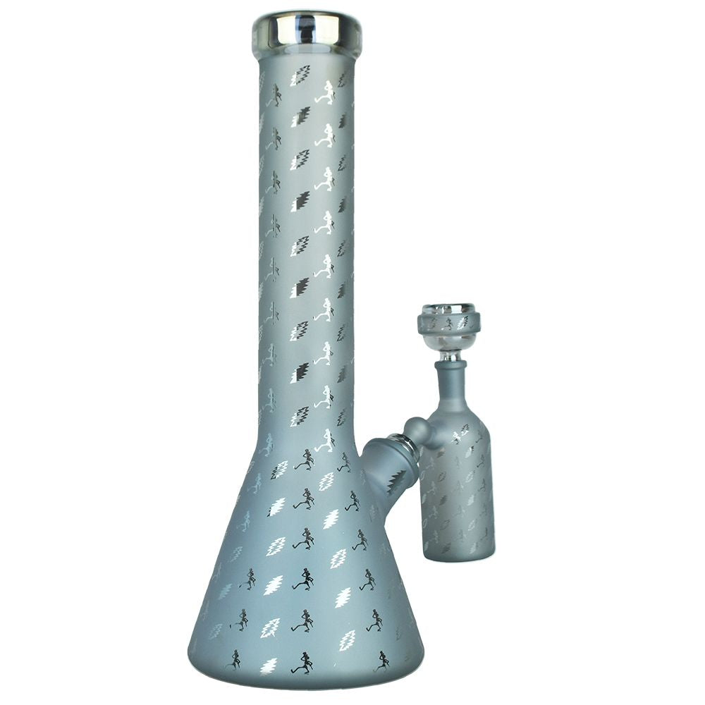Pulsar ~ Grateful Dead x Pulsar Bolts And Skellies Glass Beaker Water Pipe Set | 13.75" | 14mm F