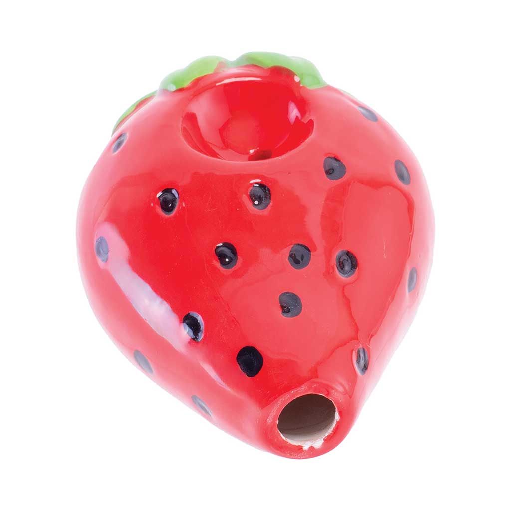 WACKY BOWLZ ~ STRAWBERRY CERAMIC HAND PIPE