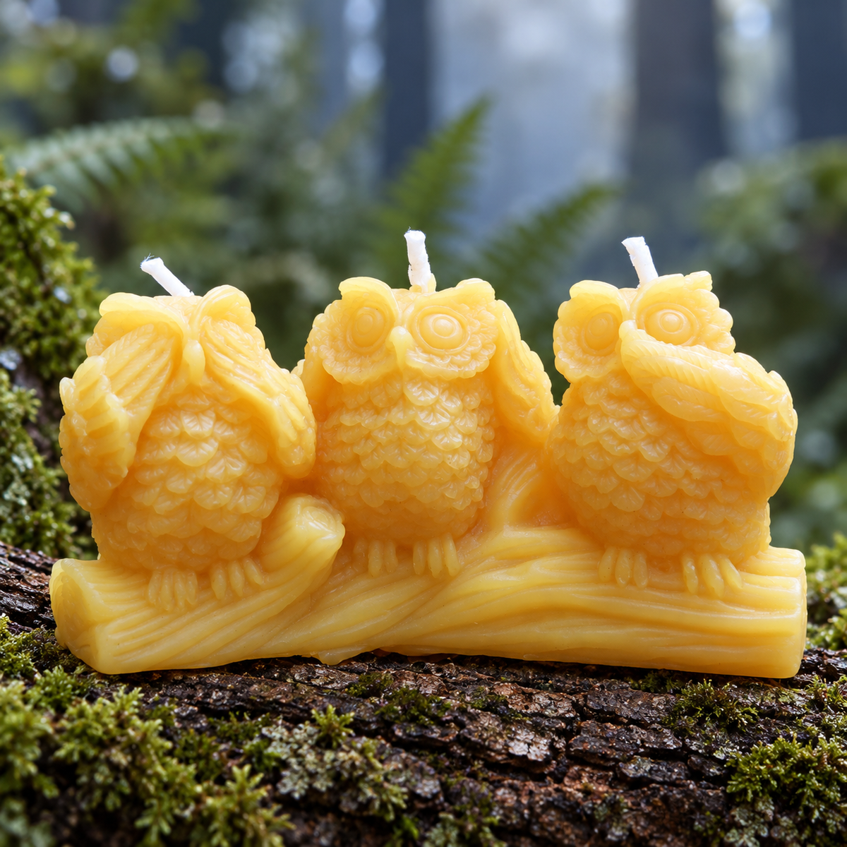 Three Wise Owls Beeswax Candles