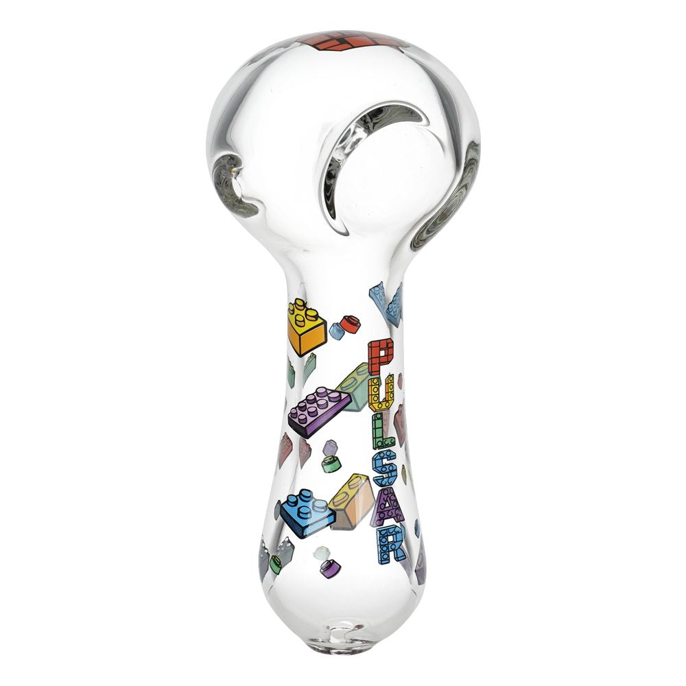 Pulsar ~ Building Blocks Glass Spoon Pipe - 4.5" 3ct