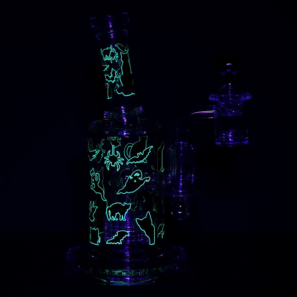 Pulsar ~ Superstitious Kitty Glass Dab Rig Set - 8" / 14mm F