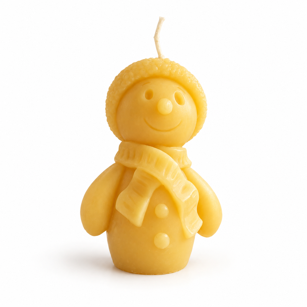 Snowman Beeswax Candle