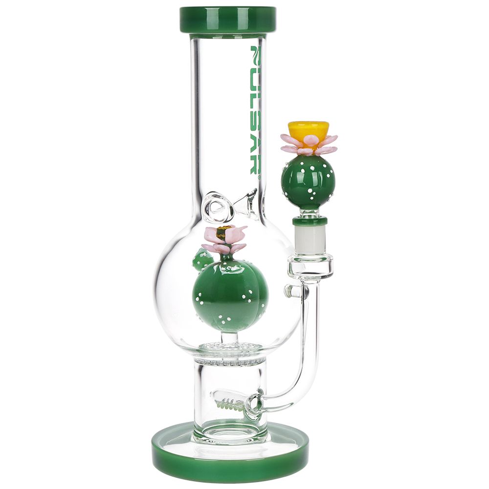 Pulsar ~ Peyote Bloom Bubble Base Glass Water Pipe - 12.25" / 14mm F