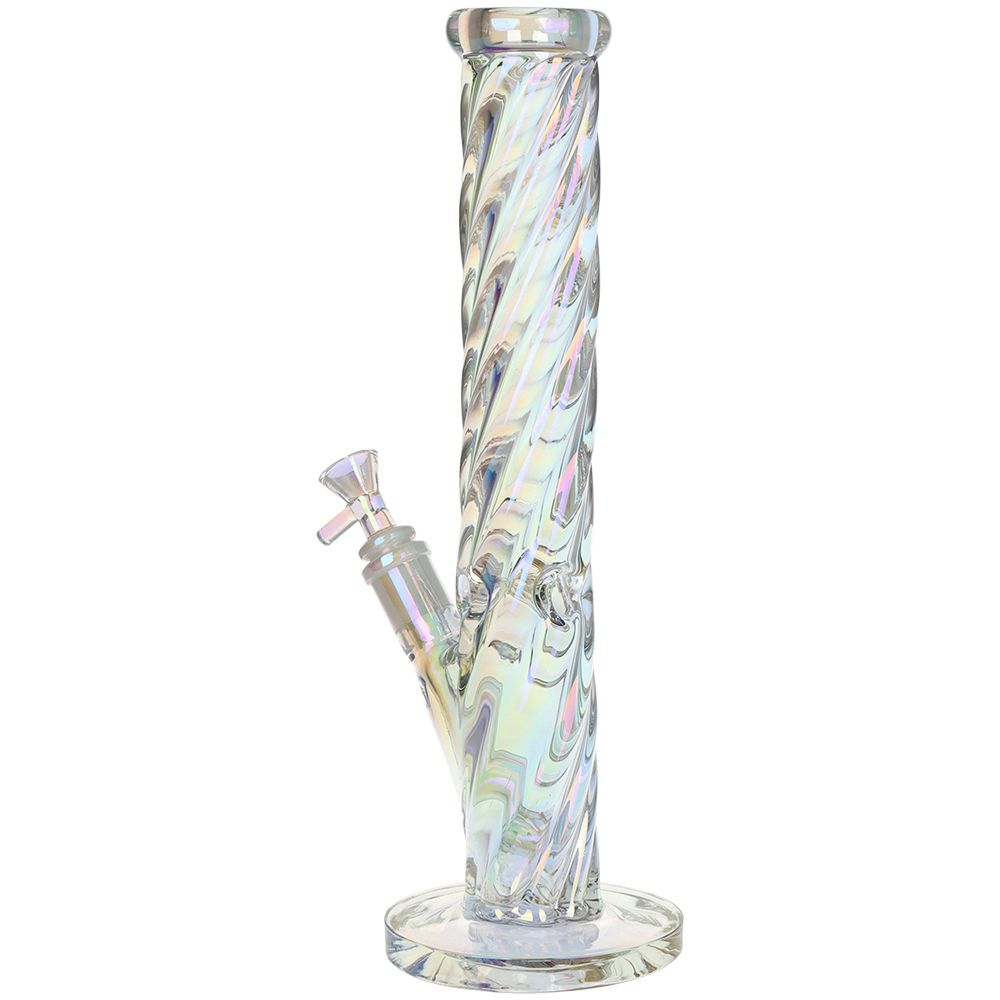 SeshGear ~ Twist Straight Tube Glass Water Pipe - 13.75" / 14mm F