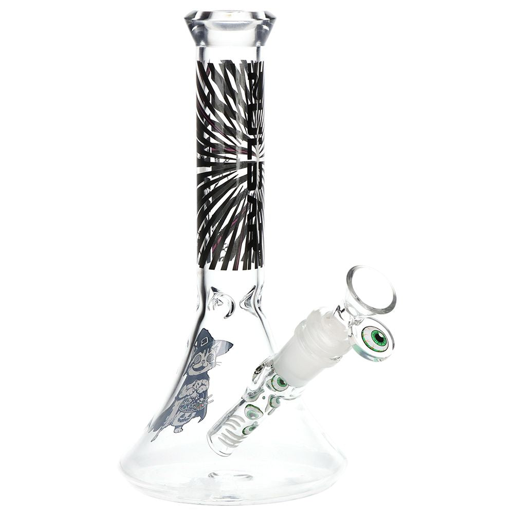 Pulsar ~ Scary Kitty Beaker Glass Water Pipe - 8.5" / 14mm F