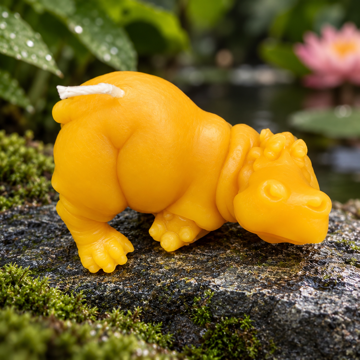 Hippopotamus Beeswax Candle