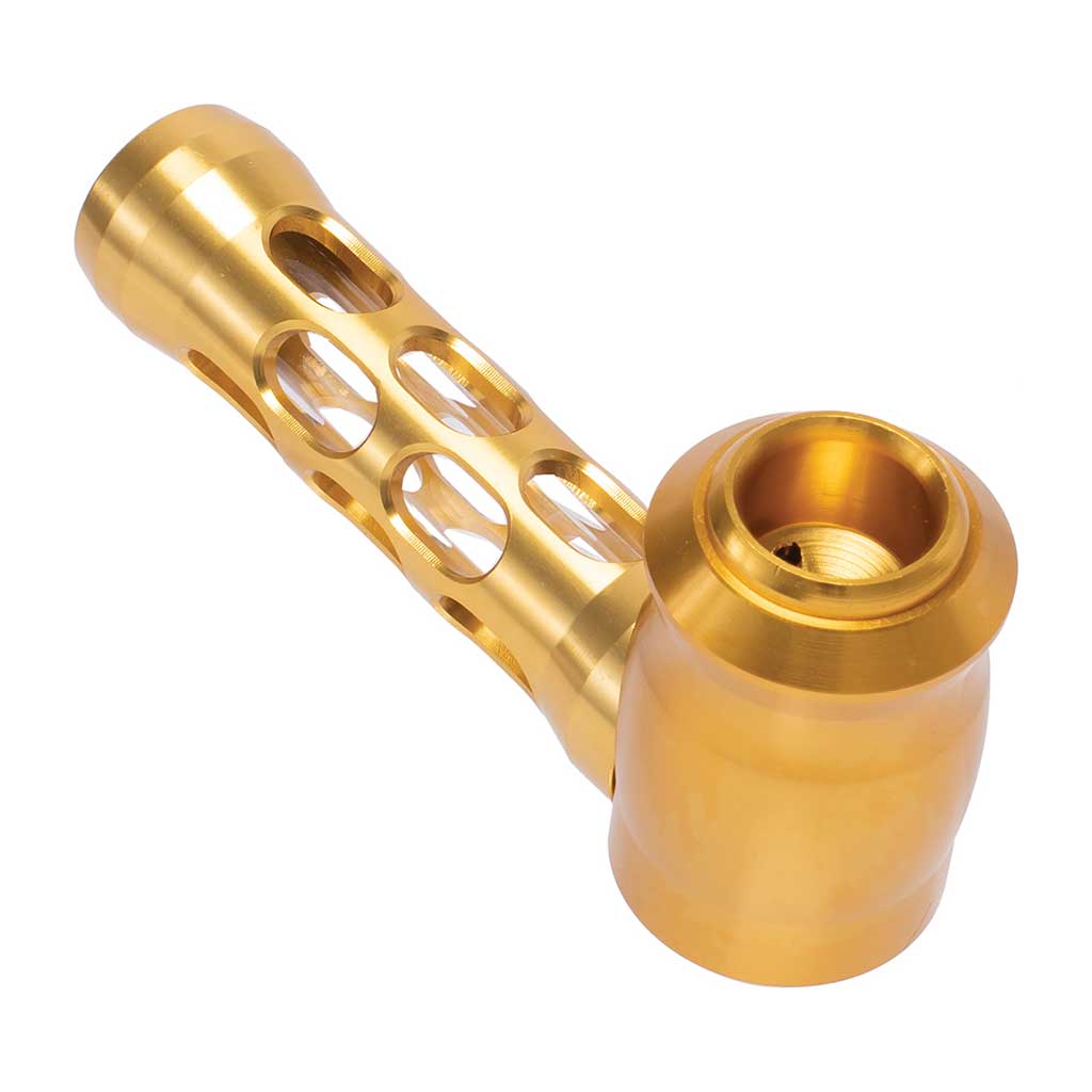 Honeybee Herb ~ ALUMINUM GLASS PERFORATED HAND PIPE