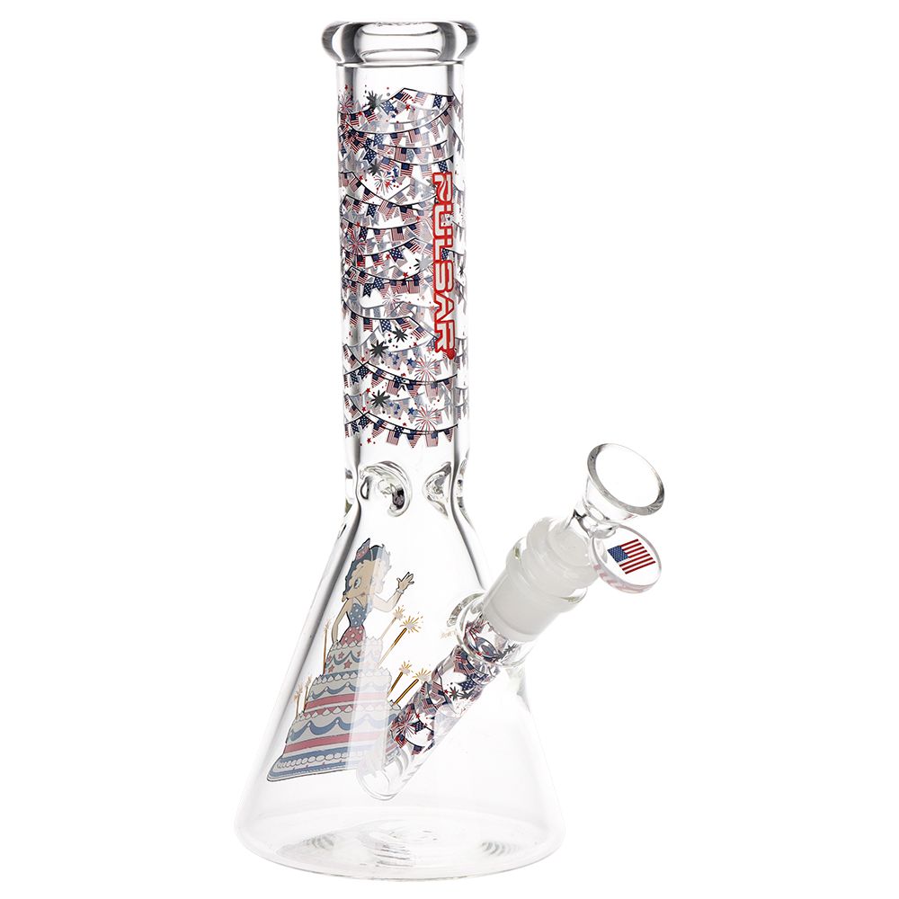Pulsar ~ Betty in Cake Beaker Glass Water Pipe | 9.75" | 14mm F