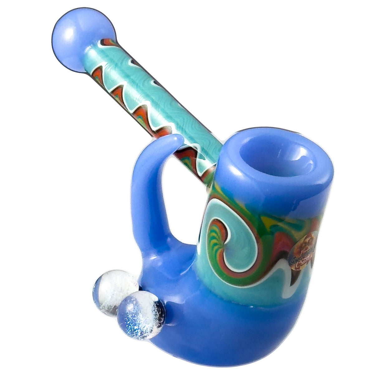 Eye Candy Crush ~ Crush Fang Bub Pipe w/Dual Galaxy Marbles (Various Colors)