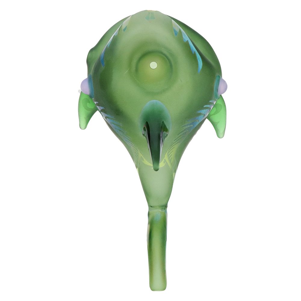 Shark Attack Sandblasted Glass Hand Pipe - 5" / Colors Vary