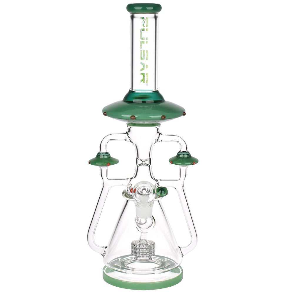 Pulsar ~ Far-Out Visitors Recycler Glass Water Pipe | 17.25" | 19mm F
