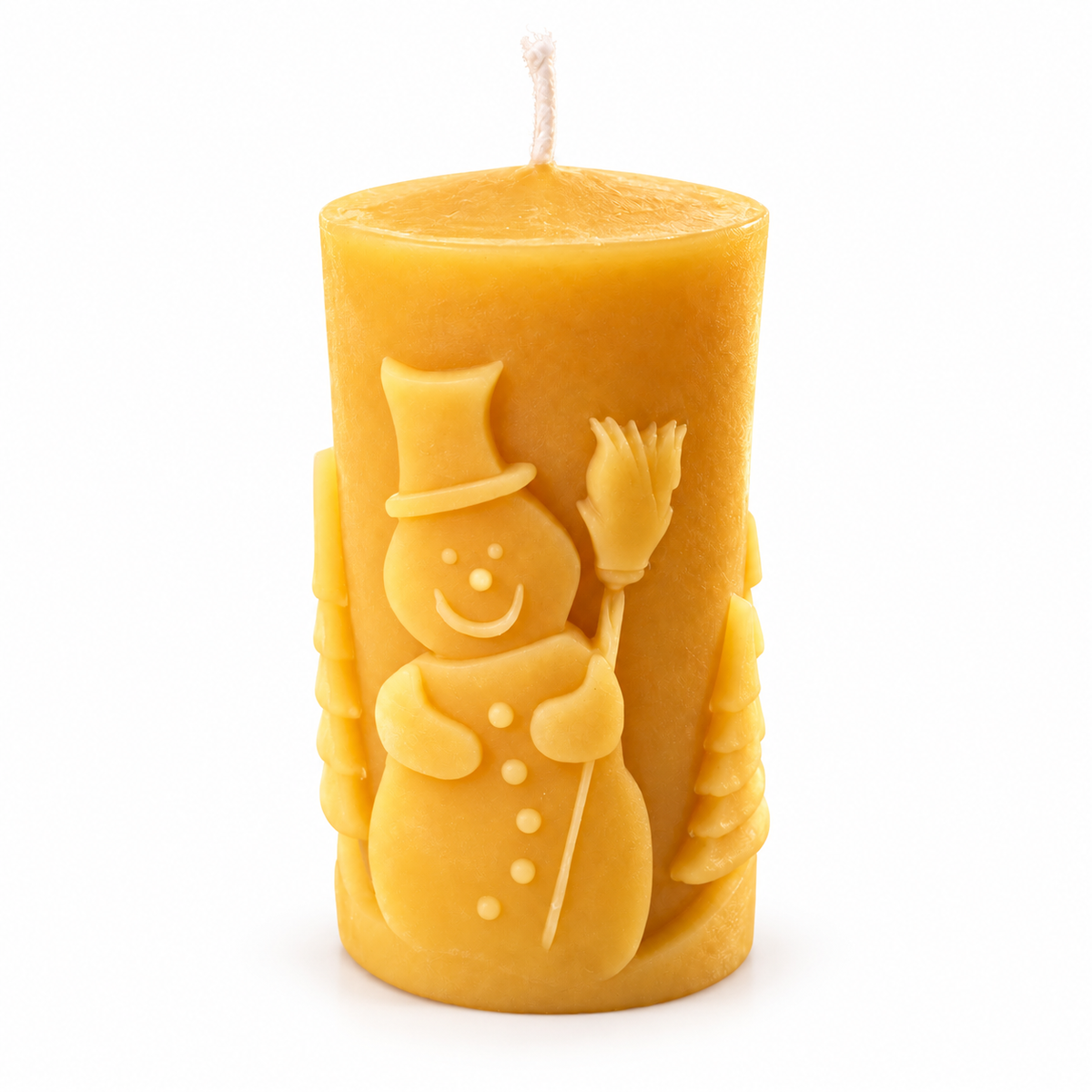 Frosty The Snowman Beeswax Pillar Candle