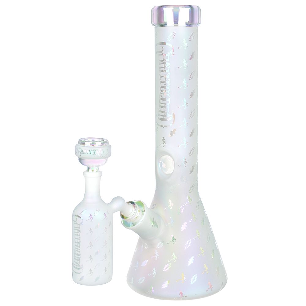 Pulsar ~ Grateful Dead x Pulsar Bolts And Skellies Glass Beaker Water Pipe Set | 13.75" | 14mm F