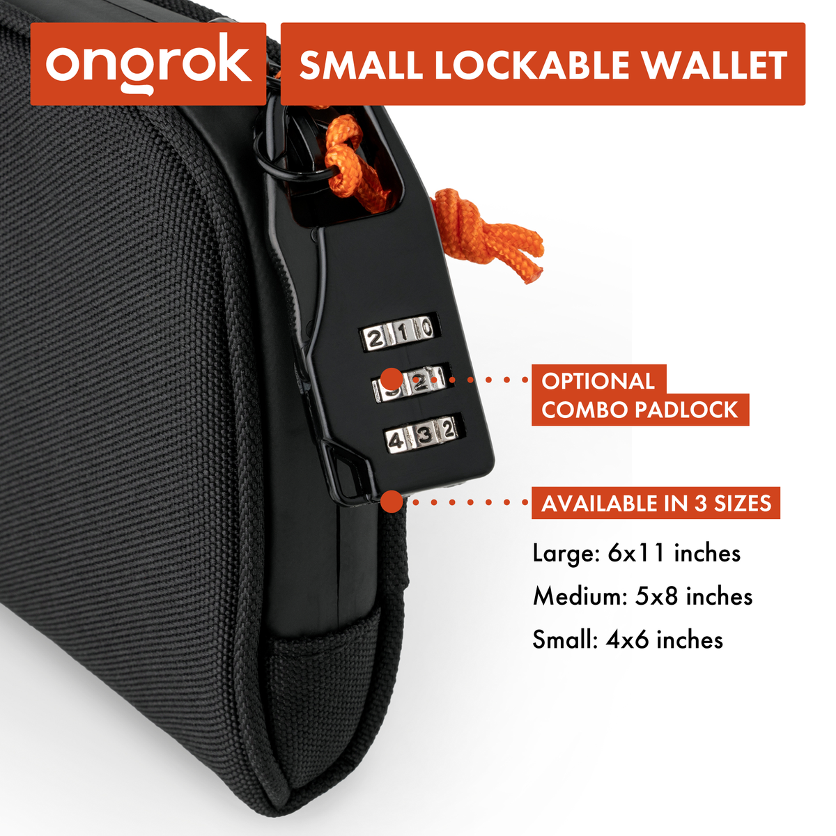 Ongrok - Carbon-lined Wallets with Combination Lock V 2.0 | 3" Sizes (Small, Medium, Large)