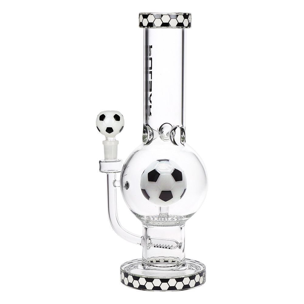 Pulsar ~ Soccer Celebration Bubble Base Glass Water Pipe - 12.6" / 14mm F
