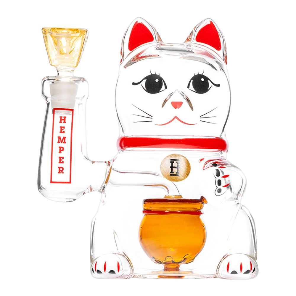 HEMPER - Lucky Money Cat Glass Water Pipe | 14mm F