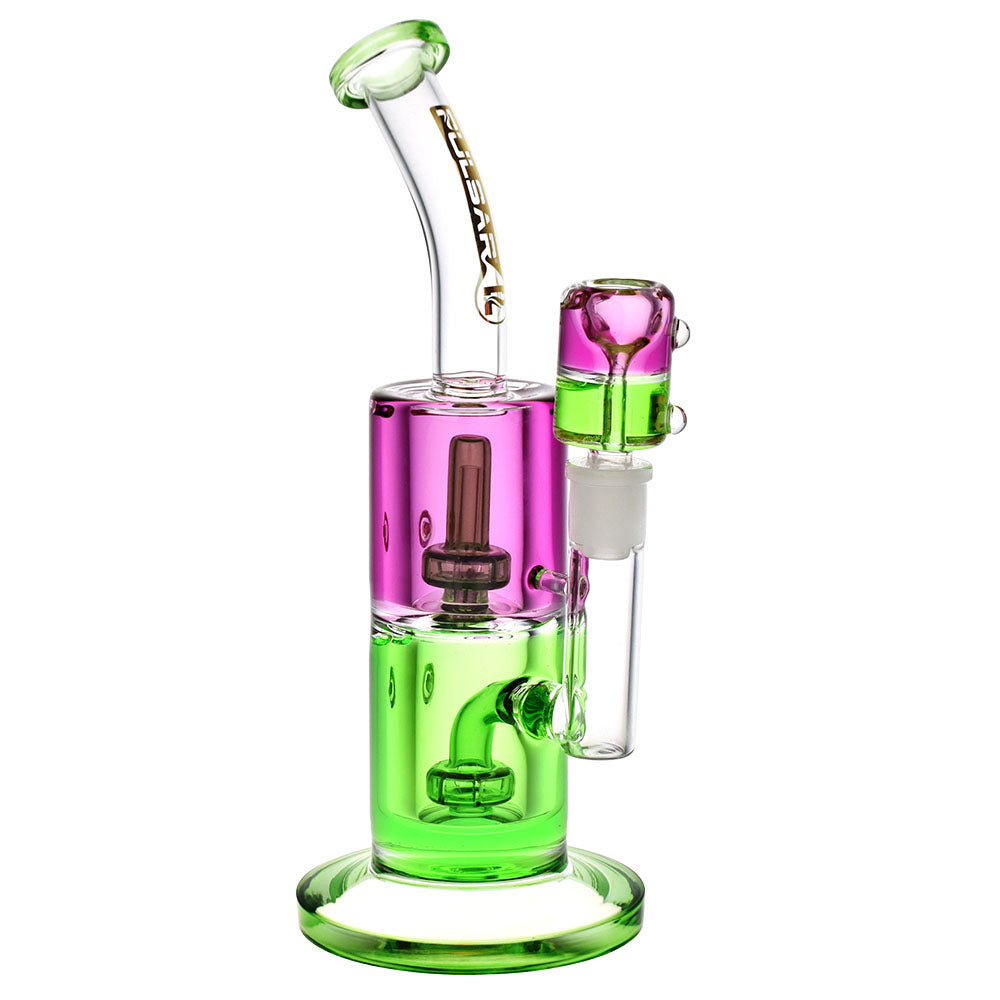 Pulsar ~ Bicolor Glycerin Chugger Water Pipe | 9.75" | 14mm F